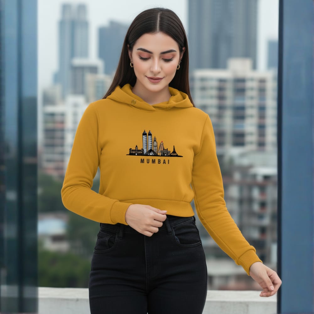 Mumbai Cropped Top Hoodie