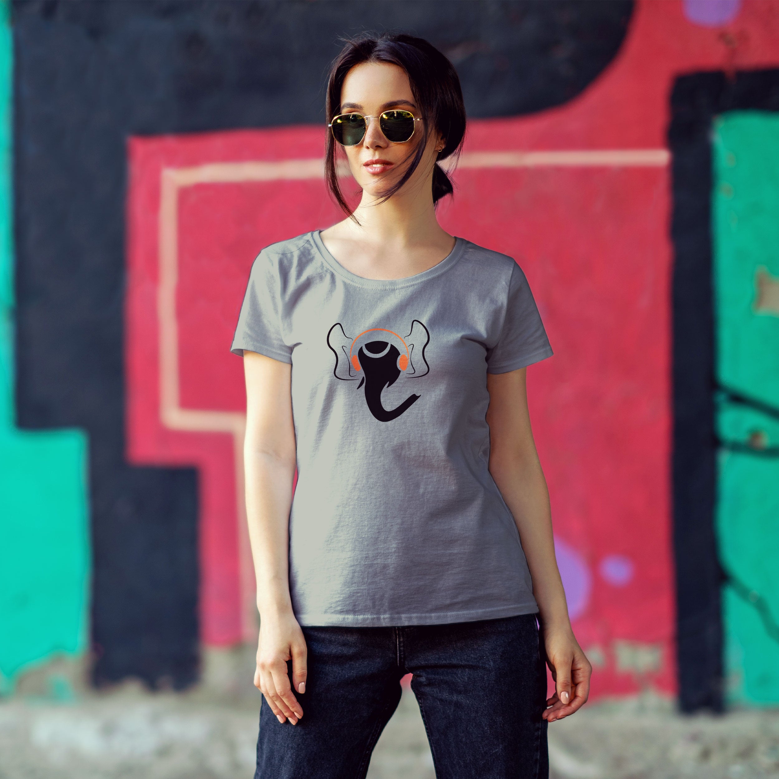 Ganesh with Headphones  T-Shirt