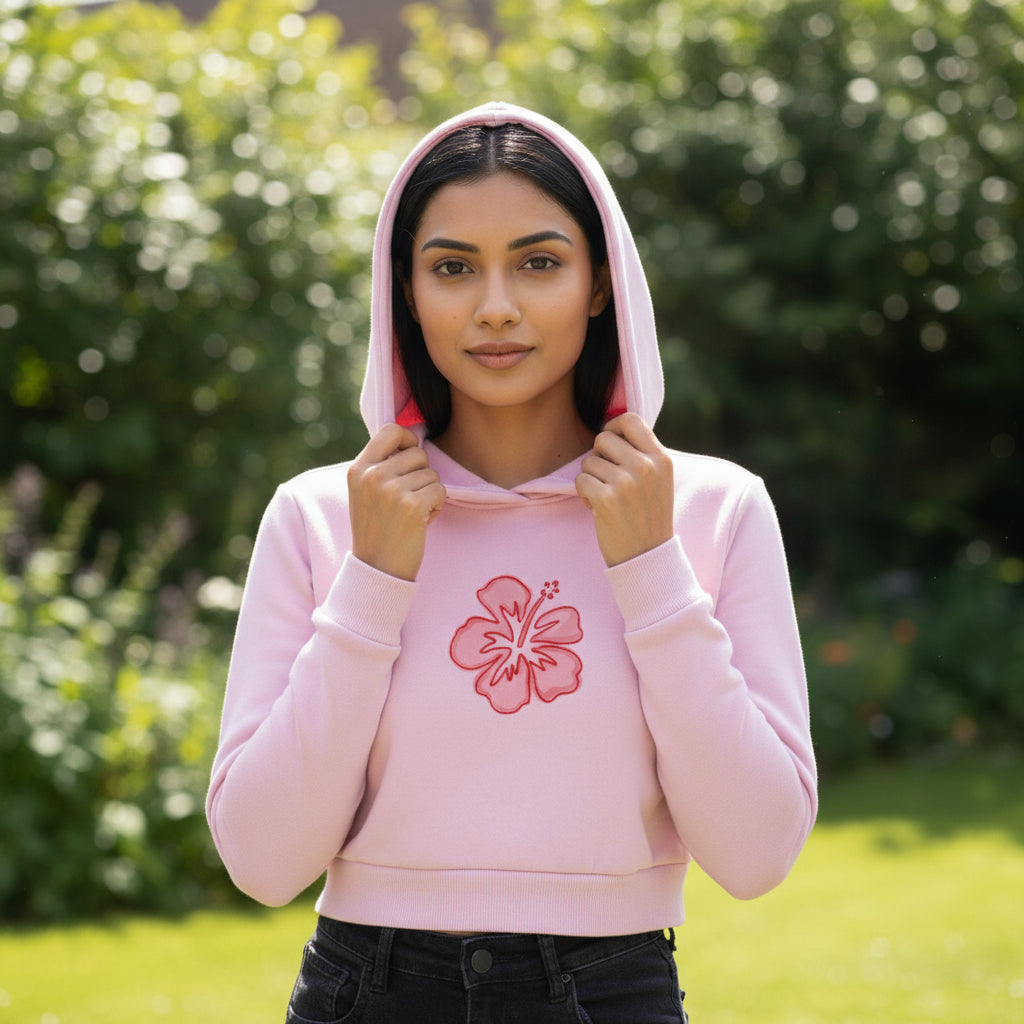 Hibiscus Cropped Top Hoodie