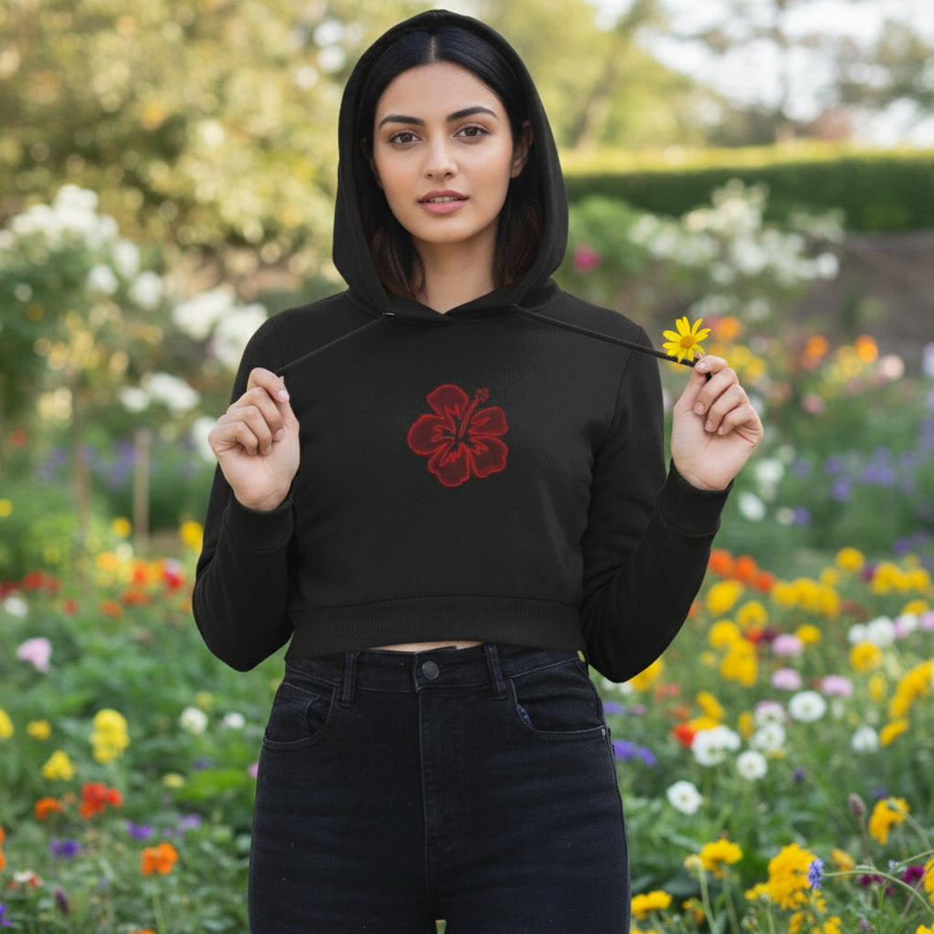 Hibiscus Cropped Top Hoodie